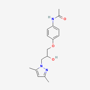 molecular formula C16H21N3O3 B4148143 N-{4-[3-(3,5-dimethyl-1H-pyrazol-1-yl)-2-hydroxypropoxy]phenyl}acetamide 
