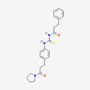 molecular formula C23H27N3O2S B4148180 N-[[4-(3-oxo-3-pyrrolidin-1-ylpropyl)phenyl]carbamothioyl]-3-phenylpropanamide 