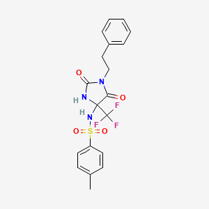 molecular formula C19H18F3N3O4S B4148295 N-[2,5-dioxo-1-(2-phenylethyl)-4-(trifluoromethyl)-4-imidazolidinyl]-4-methylbenzenesulfonamide 