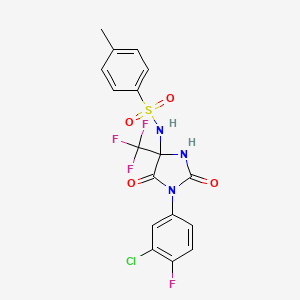 molecular formula C17H12ClF4N3O4S B4148298 N-[1-(3-chloro-4-fluorophenyl)-2,5-dioxo-4-(trifluoromethyl)imidazolidin-4-yl]-4-methylbenzenesulfonamide 