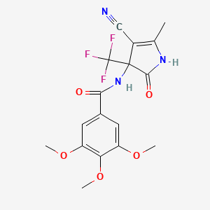 molecular formula C17H16F3N3O5 B4148332 N-[4-cyano-5-methyl-2-oxo-3-(trifluoromethyl)-2,3-dihydro-1H-pyrrol-3-yl]-3,4,5-trimethoxybenzamide 