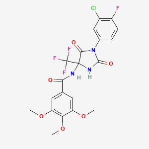 molecular formula C20H16ClF4N3O6 B4148344 N-[1-(3-chloro-4-fluorophenyl)-2,5-dioxo-4-(trifluoromethyl)imidazolidin-4-yl]-3,4,5-trimethoxybenzamide 