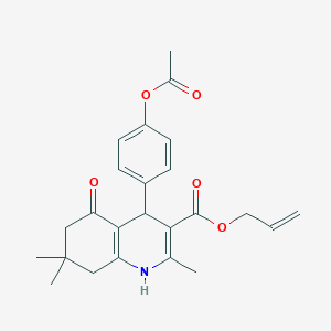 molecular formula C24H27NO5 B414838 prop-2-en-1-yl 4-[4-(acetyloxy)phenyl]-2,7,7-trimethyl-5-oxo-1,4,5,6,7,8-hexahydroquinoline-3-carboxylate 