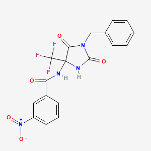 molecular formula C18H13F3N4O5 B4148382 N-[1-benzyl-2,5-dioxo-4-(trifluoromethyl)imidazolidin-4-yl]-3-nitrobenzamide 