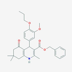 molecular formula C30H35NO5 B414840 benzyl 4-(3-methoxy-4-propoxyphenyl)-2,7,7-trimethyl-5-oxo-1,4,5,6,7,8-hexahydroquinoline-3-carboxylate 