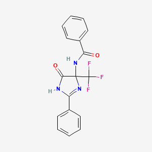 molecular formula C17H12F3N3O2 B4148412 N-[5-oxo-2-phenyl-4-(trifluoromethyl)-4,5-dihydro-1H-imidazol-4-yl]benzamide 