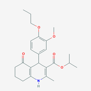 molecular formula C24H31NO5 B414842 Propan-2-yl 4-(3-methoxy-4-propoxyphenyl)-2-methyl-5-oxo-1,4,5,6,7,8-hexahydroquinoline-3-carboxylate 