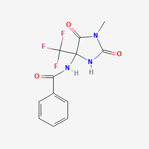 molecular formula C12H10F3N3O3 B4148443 N-[1-methyl-2,5-dioxo-4-(trifluoromethyl)imidazolidin-4-yl]benzamide 