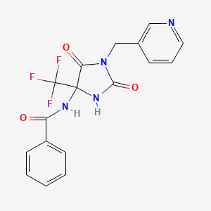 molecular formula C17H13F3N4O3 B4148458 N-{2,5-DIOXO-1-[(PYRIDIN-3-YL)METHYL]-4-(TRIFLUOROMETHYL)IMIDAZOLIDIN-4-YL}BENZAMIDE 