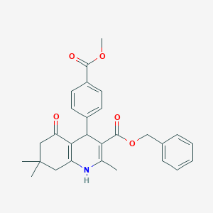 molecular formula C28H29NO5 B414847 benzyl 4-[4-(methoxycarbonyl)phenyl]-2,7,7-trimethyl-5-oxo-1,4,5,6,7,8-hexahydroquinoline-3-carboxylate 