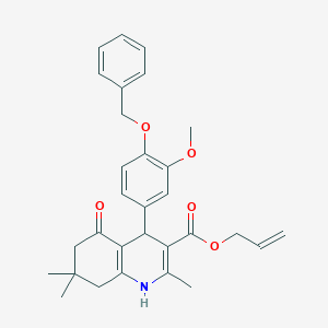 molecular formula C30H33NO5 B414851 prop-2-en-1-yl 4-[4-(benzyloxy)-3-methoxyphenyl]-2,7,7-trimethyl-5-oxo-1,4,5,6,7,8-hexahydroquinoline-3-carboxylate 