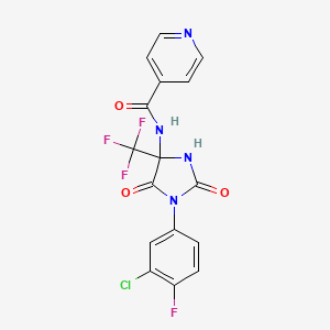 molecular formula C16H9ClF4N4O3 B4148595 N-[1-(3-chloro-4-fluorophenyl)-2,5-dioxo-4-(trifluoromethyl)imidazolidin-4-yl]pyridine-4-carboxamide 