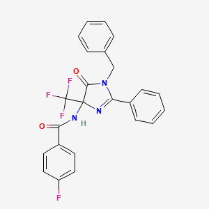 molecular formula C24H17F4N3O2 B4148623 N-[1-benzyl-5-oxo-2-phenyl-4-(trifluoromethyl)-4,5-dihydro-1H-imidazol-4-yl]-4-fluorobenzamide 