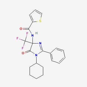 molecular formula C21H20F3N3O2S B4148636 N-[1-cyclohexyl-5-oxo-2-phenyl-4-(trifluoromethyl)-4,5-dihydro-1H-imidazol-4-yl]thiophene-2-carboxamide 