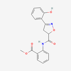 molecular formula C18H16N2O5 B4148820 methyl 2-({[3-(2-hydroxyphenyl)-4,5-dihydro-5-isoxazolyl]carbonyl}amino)benzoate 