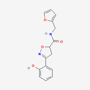 molecular formula C15H14N2O4 B4148827 N-(2-furylmethyl)-3-(2-hydroxyphenyl)-4,5-dihydro-5-isoxazolecarboxamide 