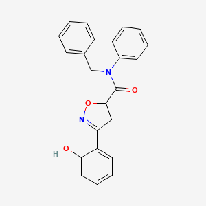 molecular formula C23H20N2O3 B4148863 N~5~-BENZYL-3-(2-HYDROXYPHENYL)-N~5~-PHENYL-4,5-DIHYDRO-5-ISOXAZOLECARBOXAMIDE 
