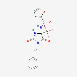 molecular formula C17H14F3N3O4 B4148984 N-[2,5-dioxo-1-(2-phenylethyl)-4-(trifluoromethyl)imidazolidin-4-yl]furan-2-carboxamide 