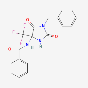 molecular formula C18H14F3N3O3 B4149047 N-[1-benzyl-2,5-dioxo-4-(trifluoromethyl)imidazolidin-4-yl]benzamide 