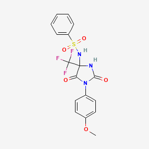 molecular formula C17H14F3N3O5S B4149184 N-[1-(4-methoxyphenyl)-2,5-dioxo-4-(trifluoromethyl)imidazolidin-4-yl]benzenesulfonamide 