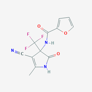 molecular formula C12H8F3N3O3 B4149195 N-[4-cyano-5-methyl-2-oxo-3-(trifluoromethyl)-2,3-dihydro-1H-pyrrol-3-yl]-2-furamide 