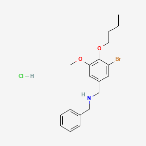 molecular formula C19H25BrClNO2 B4149485 N-benzyl-1-(3-bromo-4-butoxy-5-methoxyphenyl)methanamine hydrochloride 