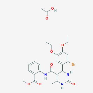 molecular formula C26H30BrN3O8 B4149520 acetic acid;methyl 2-[[4-(2-bromo-4,5-diethoxyphenyl)-6-methyl-2-oxo-3,4-dihydro-1H-pyrimidine-5-carbonyl]amino]benzoate 