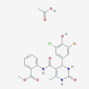 molecular formula C22H21BrClN3O7 B4149693 acetic acid;methyl 2-[[4-(3-bromo-5-chloro-4-hydroxyphenyl)-6-methyl-2-oxo-3,4-dihydro-1H-pyrimidine-5-carbonyl]amino]benzoate 
