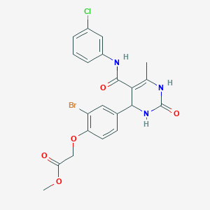 molecular formula C21H19BrClN3O5 B4149740 methyl [2-bromo-4-(5-{[(3-chlorophenyl)amino]carbonyl}-6-methyl-2-oxo-1,2,3,4-tetrahydro-4-pyrimidinyl)phenoxy]acetate 