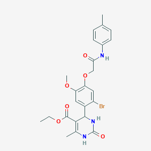 molecular formula C24H26BrN3O6 B4149765 ethyl 4-(2-bromo-5-methoxy-4-{2-[(4-methylphenyl)amino]-2-oxoethoxy}phenyl)-6-methyl-2-oxo-1,2,3,4-tetrahydro-5-pyrimidinecarboxylate 