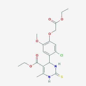 molecular formula C19H23ClN2O6S B4149817 ethyl 4-[2-chloro-4-(2-ethoxy-2-oxoethoxy)-5-methoxyphenyl]-6-methyl-2-thioxo-1,2,3,4-tetrahydro-5-pyrimidinecarboxylate 