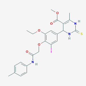 molecular formula C24H26IN3O5S B4149820 methyl 4-(3-ethoxy-5-iodo-4-{2-[(4-methylphenyl)amino]-2-oxoethoxy}phenyl)-6-methyl-2-thioxo-1,2,3,4-tetrahydro-5-pyrimidinecarboxylate 