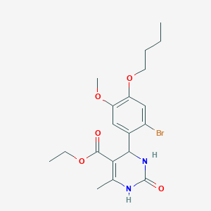 molecular formula C19H25BrN2O5 B4149934 ethyl 4-(2-bromo-4-butoxy-5-methoxyphenyl)-6-methyl-2-oxo-1,2,3,4-tetrahydro-5-pyrimidinecarboxylate 