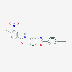 molecular formula C25H23N3O4 B414994 N-[2-(4-tert-butylphenyl)-1,3-benzoxazol-5-yl]-4-methyl-3-nitrobenzamide 