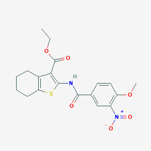 molecular formula C19H20N2O6S B414995 ETHYL 2-(4-METHOXY-3-NITROBENZAMIDO)-4,5,6,7-TETRAHYDRO-1-BENZOTHIOPHENE-3-CARBOXYLATE 