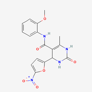 molecular formula C17H16N4O6 B4149950 N-(2-methoxyphenyl)-6-methyl-4-(5-nitrofuran-2-yl)-2-oxo-3,4-dihydro-1H-pyrimidine-5-carboxamide 