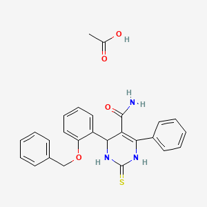 molecular formula C26H25N3O4S B4150001 acetic acid;6-phenyl-4-(2-phenylmethoxyphenyl)-2-sulfanylidene-3,4-dihydro-1H-pyrimidine-5-carboxamide 