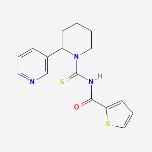 molecular formula C16H17N3OS2 B4150454 N-{[2-(3-pyridinyl)-1-piperidinyl]carbonothioyl}-2-thiophenecarboxamide 