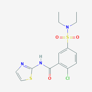 molecular formula C14H16ClN3O3S2 B415046 2-chloro-5-(diethylsulfamoyl)-N-(1,3-thiazol-2-yl)benzamide 