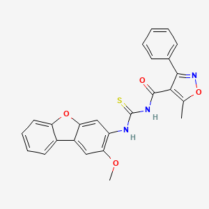 molecular formula C25H19N3O4S B4150470 N-(2-METHOXYDIBENZO[B,D]FURAN-3-YL)-N'-[(5-METHYL-3-PHENYL-4-ISOXAZOLYL)CARBONYL]THIOUREA 