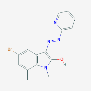molecular formula C15H13BrN4O B415070 5-bromo-1,7-dimethyl-1H-indole-2,3-dione 3-(2-pyridinylhydrazone) 