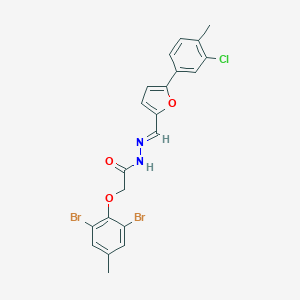 molecular formula C21H17Br2ClN2O3 B415072 N'-{[5-(3-chloro-4-methylphenyl)-2-furyl]methylene}-2-(2,6-dibromo-4-methylphenoxy)acetohydrazide 
