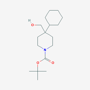 molecular formula C17H31NO3 B041508 Tert-butyl 4-cyclohexyl-4-(hydroxymethyl)piperidine-1-carboxylate CAS No. 312638-87-2