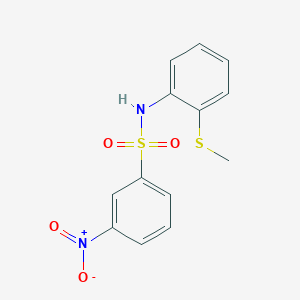 molecular formula C13H12N2O4S2 B4150995 N-[2-(methylsulfanyl)phenyl]-3-nitrobenzenesulfonamide 