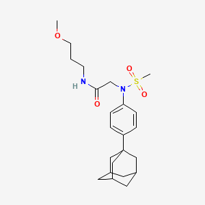 molecular formula C23H34N2O4S B4151049 N~2~-[4-(1-adamantyl)phenyl]-N~1~-(3-methoxypropyl)-N~2~-(methylsulfonyl)glycinamide 