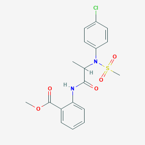 molecular formula C18H19ClN2O5S B4151074 methyl 2-{[N-(4-chlorophenyl)-N-(methylsulfonyl)alanyl]amino}benzoate 