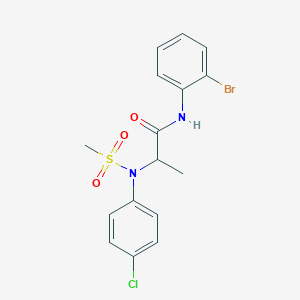 molecular formula C16H16BrClN2O3S B4151134 N~1~-(2-bromophenyl)-N~2~-(4-chlorophenyl)-N~2~-(methylsulfonyl)alaninamide 