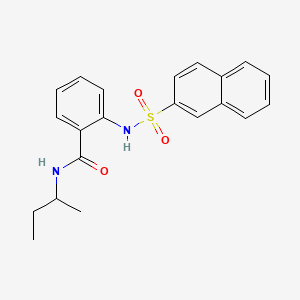 molecular formula C21H22N2O3S B4151184 N-(sec-butyl)-2-[(2-naphthylsulfonyl)amino]benzamide 