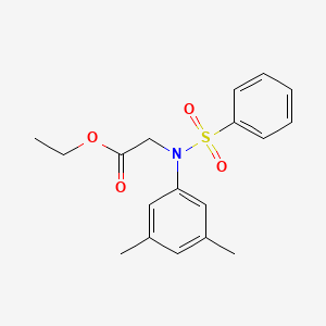 molecular formula C18H21NO4S B4151191 ethyl 2-[N-(benzenesulfonyl)-3,5-dimethylanilino]acetate 