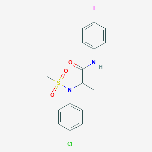 molecular formula C16H16ClIN2O3S B4151218 N~2~-(4-chlorophenyl)-N~1~-(4-iodophenyl)-N~2~-(methylsulfonyl)alaninamide 